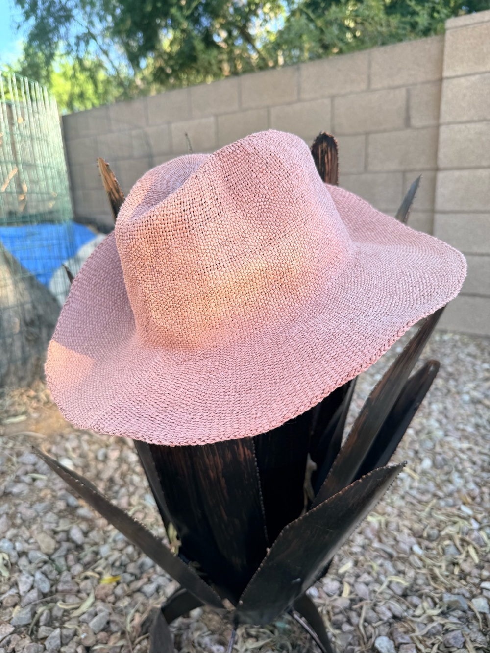Women's Zara Pink Straw woven Sun Hat - Lightweight Summer - Picture 2 of 5